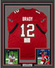 Framed Autographed/Signed Tom Brady 35x39 Tampa Bay Buccaneers Red Authentic Nike Game Football Jersey Fanatics COA