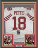 Framed Autographed/Signed Dante Pettis 35x39 San Francisco White Football Jersey JSA COA