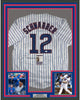 Framed Autographed/Signed Kyle Schwarber 35x39 Chicago Pinstripe Baseball Jersey JSA COA