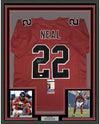 Framed Autographed/Signed Keanu Neal 35x39 Atlanta Color Rush Football Jersey JSA COA