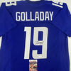 Autographed/Signed Kenny Golladay New York Blue Football Jersey JSA COA