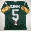Autographed/Signed Paul Hornung HOF 86 Green Bay Green Football Jersey JSA COA