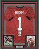 Framed Autographed/Signed Sony Michel 35x39 Georgia Red College Football Jersey JSA COA