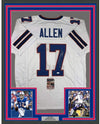 Framed Autographed/Signed Josh Allen 35x39 Buffalo White Football Jersey JSA COA