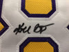 Framed Autographed/Signed Kobe Bryant 35x39 Los Angeles LA Yellow Basketball Jersey PSA/DNA COA