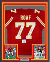 Framed Autographed/Signed Willie Roaf HOF 2012 35x39 Kansas City Red Football Jersey Beckett BAS COA