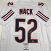 Autographed/Signed Khalil Mack Chicago White Football Jersey Beckett BAS COA