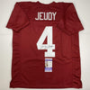 Autographed/Signed Jerry Jeudy Alabama Red College Football Jersey JSA COA