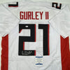 Autographed/Signed Todd Gurley II Atlanta White Football Jersey Beckett BAS COA