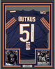 Framed Autographed/Signed Dick Butkus HOF 79 35x39 Chicago Blue Football Jersey JSA COA