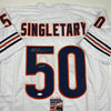 Autographed/Signed Mike Singletary HOF 98 Chicago White Football Jersey JSA COA