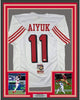 Framed Autographed/Signed Brandon Aiyuk 35x39 San Francisco White Alternate Football Jersey JSA COA