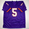 Autographed/Signed Tee Higgins Clemson Purple College Football Jersey JSA COA
