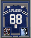 Framed Autographed/Signed Drew Pearson ROH 2011 35x39 Dallas Blue Football Jersey JSA COA