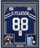 Framed Autographed/Signed Drew Pearson ROH 2011 35x39 Dallas Blue Football Jersey JSA COA