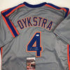 Autographed/Signed Lenny Dykstra 86 WS Champs New York Grey Baseball Jersey JSA COA