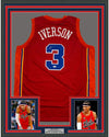 Framed Autographed/Signed Allen Iverson 35x39 Syracuse Nationals Nats Red Basketball Jersey PSA/DNA COA