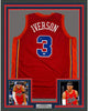 Framed Autographed/Signed Allen Iverson 35x39 Syracuse Nationals Nats Red Basketball Jersey PSA/DNA COA