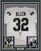 Framed Autographed/Signed Marcus Allen 35x39 Oakland White Football Jersey JSA COA