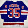 Autographed/Signed Mike Richter New York Blue Hockey Jersey PSA/DNA COA