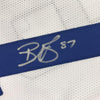 Framed Autographed/Signed Reggie Wayne 35x39 Indianapolis White Football Jersey JSA COA