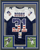 Framed Autographed/Signed Trevon Diggs 35x39 America's Team Dallas Blue Football Jersey JSA COA