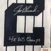Framed Autographed/Signed Joe Girardi 4x WS Champs 35x39 New York Pinstripe Baseball Jersey JSA COA