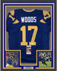 Framed Autographed/Signed Robert Woods 35x39 Los Angeles LA Retro Blue Football Jersey JSA COA