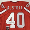 Autographed/Signed Mike Alstott Tampa Bay Retro Orange Football Jersey JSA COA