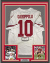 Framed Autographed/Signed Jimmy Garoppolo 35x39 San Francisco White Football Jersey Tristar COA