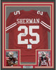 Framed Autographed/Signed Richard Sherman 35x39 San Francisco Red Football Jersey Beckett BAS COA