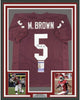 Framed Autographed/Signed Marquise Brown 35x39 Oklahoma Red College Football Jersey JSA COA