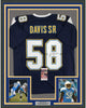 Framed Autographed/Signed Thomas Davis Sr. 35x39 Los Angeles LA Dark Blue Football Jersey JSA COA
