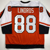 Autographed/Signed Legion of Doom Eric Lindros, John LeClair & Mikail Renberg Philadelphia Orange Hockey Jersey JSA COA