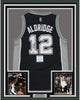 Framed Autographed/Signed LaMarcus Aldridge 35x39 San Antonio Black Basketball Jersey Beckett BAS COA