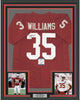 Framed Autographed/Signed Aeneas Williams 35x39 Arizona Red Football Jersey Beckett BAS COA