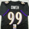 Autographed/Signed Odafe Oweh Baltimore Black Football Jersey JSA COA