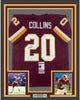 Framed Autographed/Signed Landon Collins 35x39 Washington Burgundy Football Jersey JSA COA