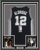 Framed Autographed/Signed LaMarcus Aldridge 35x39 San Antonio Black Basketball Jersey JSA COA