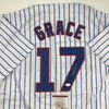 Autographed/Signed Mark Grace Chicago Pinstripe Baseball Jersey JSA COA by Hall of Fame Sports Memorabilia