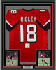 Framed Autographed/Signed Calvin Ridley 35x39 Atlanta Red Football Jersey Beckett BAS COA