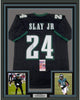 Framed Autographed/Signed Darius Slay Jr. 35x39 Philadelphia Black Football Jersey JSA COA