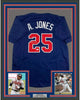 Framed Autographed/Signed Andruw Jones 35x39 Atlanta Blue Baseball Jersey JSA COA by Hall of Fame Sports Memorabilia