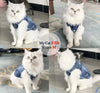 Pet Dog Cat Blue Denim Jeans Jacket Coat Vest by Furr Baby Gifts
