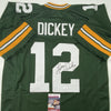 Autographed/Signed Lynn Dickey Green Bay Green Football Jersey JSA COA