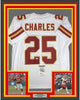 Framed Autographed/Signed Jamaal Charles 35x39 Kansas City White Football Jersey JSA COA by Hall of Fame Sports Memorabilia
