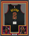 Framed Autographed/Signed Collin Sexton 35x39 Cleveland Cavaliers Black Basketball Jersey Fanatics COA