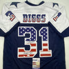 Autographed/Signed Trevon Diggs America's Team Dallas Blue Football Jersey JSA COA