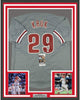 Framed Autographed/Signed John Kruk 35x39 Philadelphia Grey Baseball Jersey JSA COA