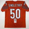 Autographed/Signed Mike Singletary HOF 98 Chicago Orange Football Jersey JSA COA by Hall of Fame Sports Memorabilia